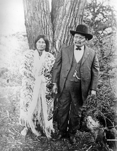 Lone Wolf and wife, c.1890-1910 by American Photographer